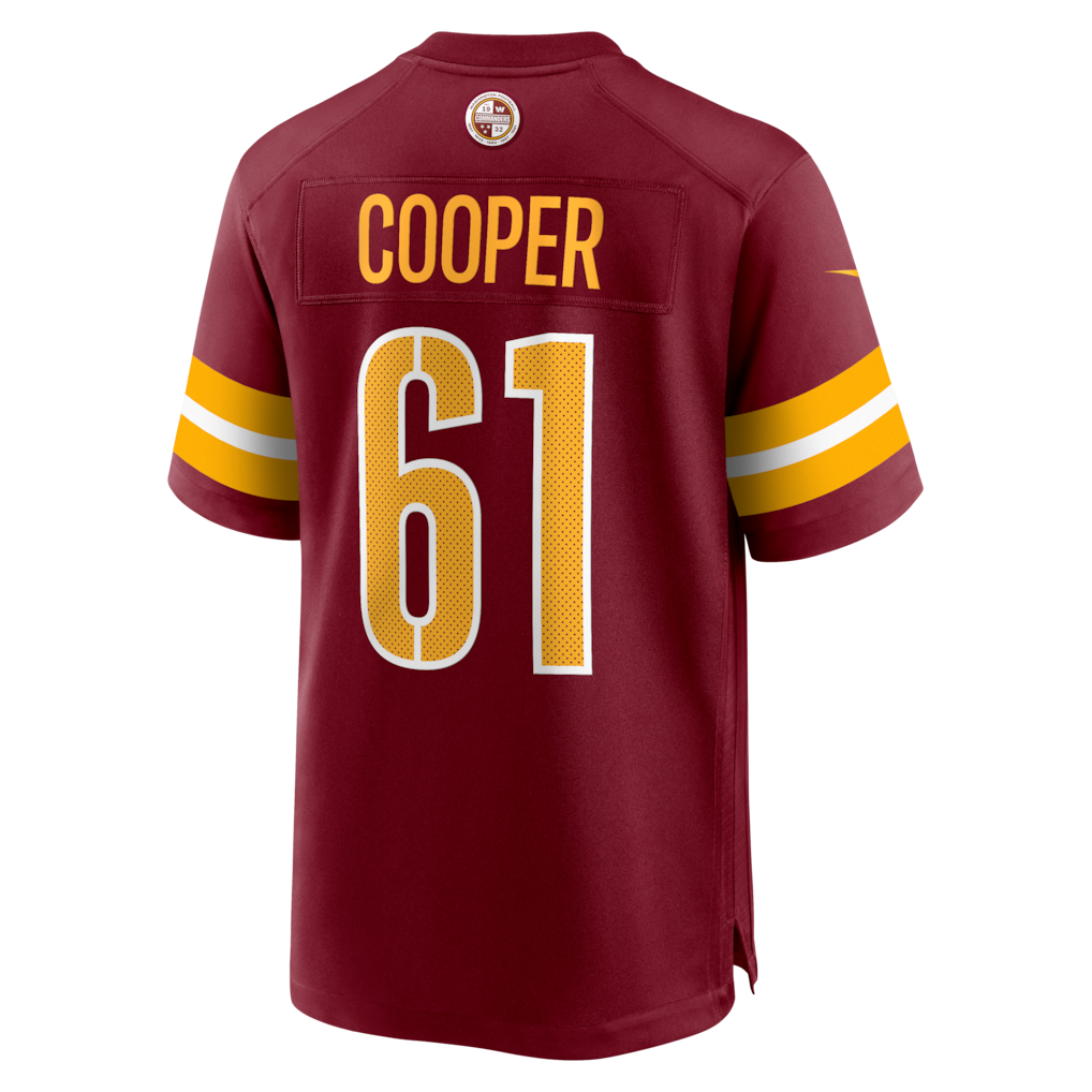 Elroe W.Commanders #61 Tyler Cooper Burgundy Team Game Jersey