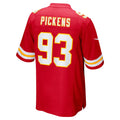 Elroe KC.Chiefs #93 Zacch Pickens Red Team Game Jersey