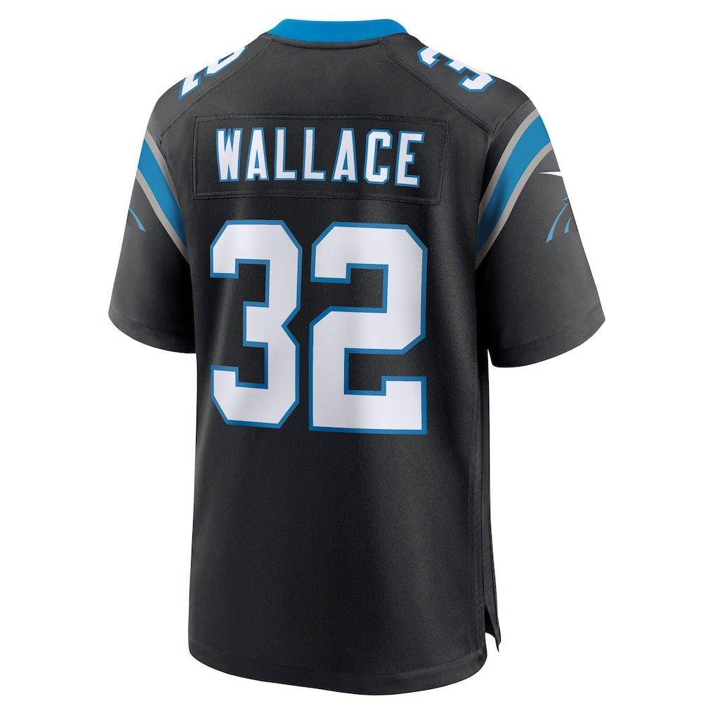 Elroe C.Panthers #32 Trevin Wallace Black Team Game Jersey