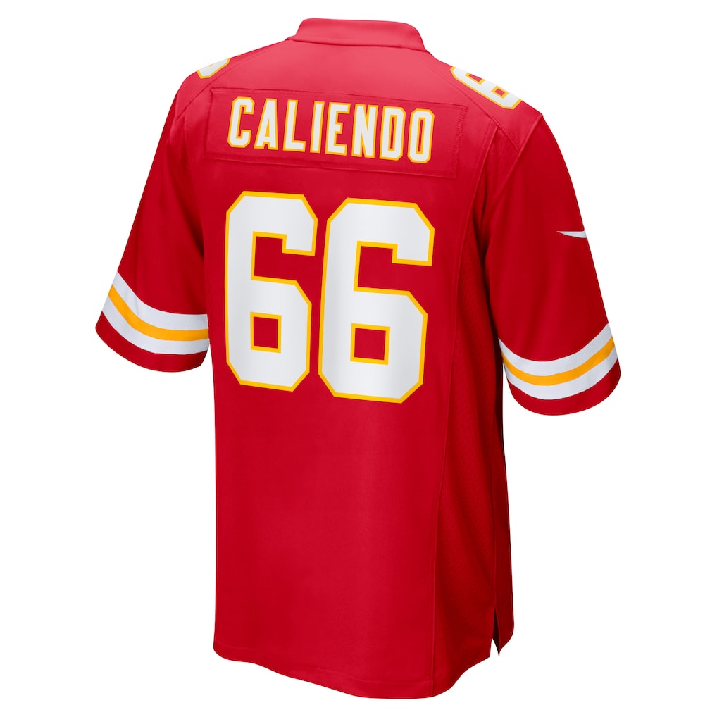 Elroe KC.Chiefs #66 Mike Caliendo Red Game Player Jersey