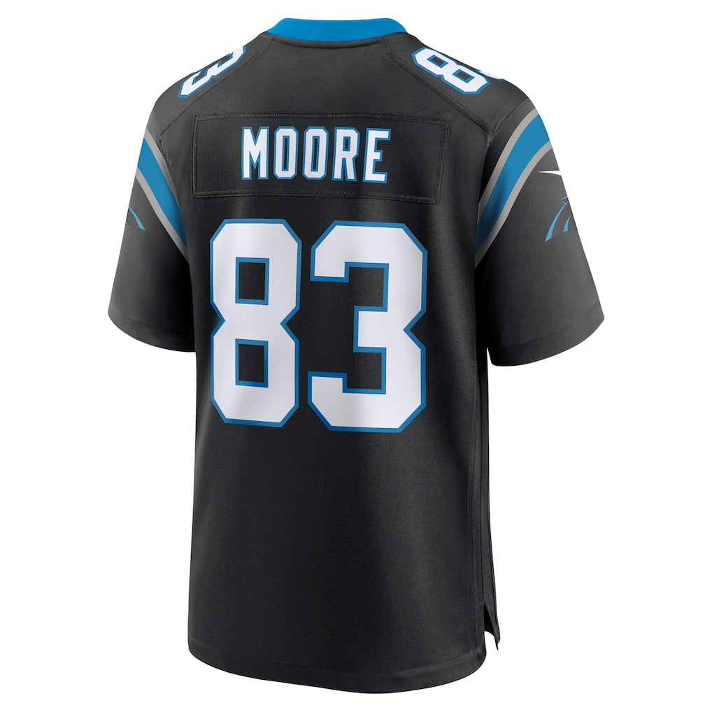 Elroe C.Panthers #83 David Moore Black Game Jersey