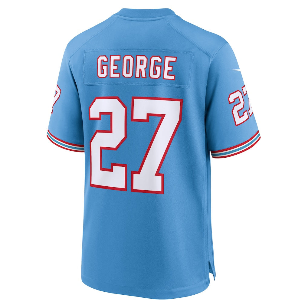 Elroe T.Titans #27 Eddie George Light Blue Retired Player Alternate Game Jersey