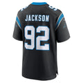 Elroe C.Panthers #92 Cam Jackson Black Team Game Jersey