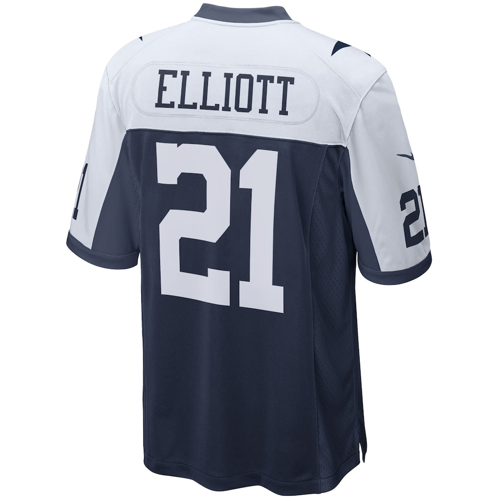 Elroe D.Cowboys #21 Ezekiel Elliott Navy Game Team Jersey