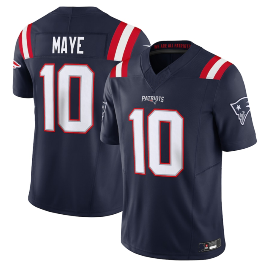 Elroe NE.Patriots #10 Drake Maye Navy Vapor F.U.S.E. Limited Stitched Jerseys