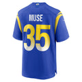 Elroe LA.Rams #35 Nick Muse Royal Team Game Jersey