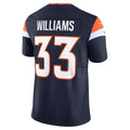 Elroe D.Broncos #33 Javonte Williams Navy Mile High Collection Vapor F.U.S.E. Limited Jersey