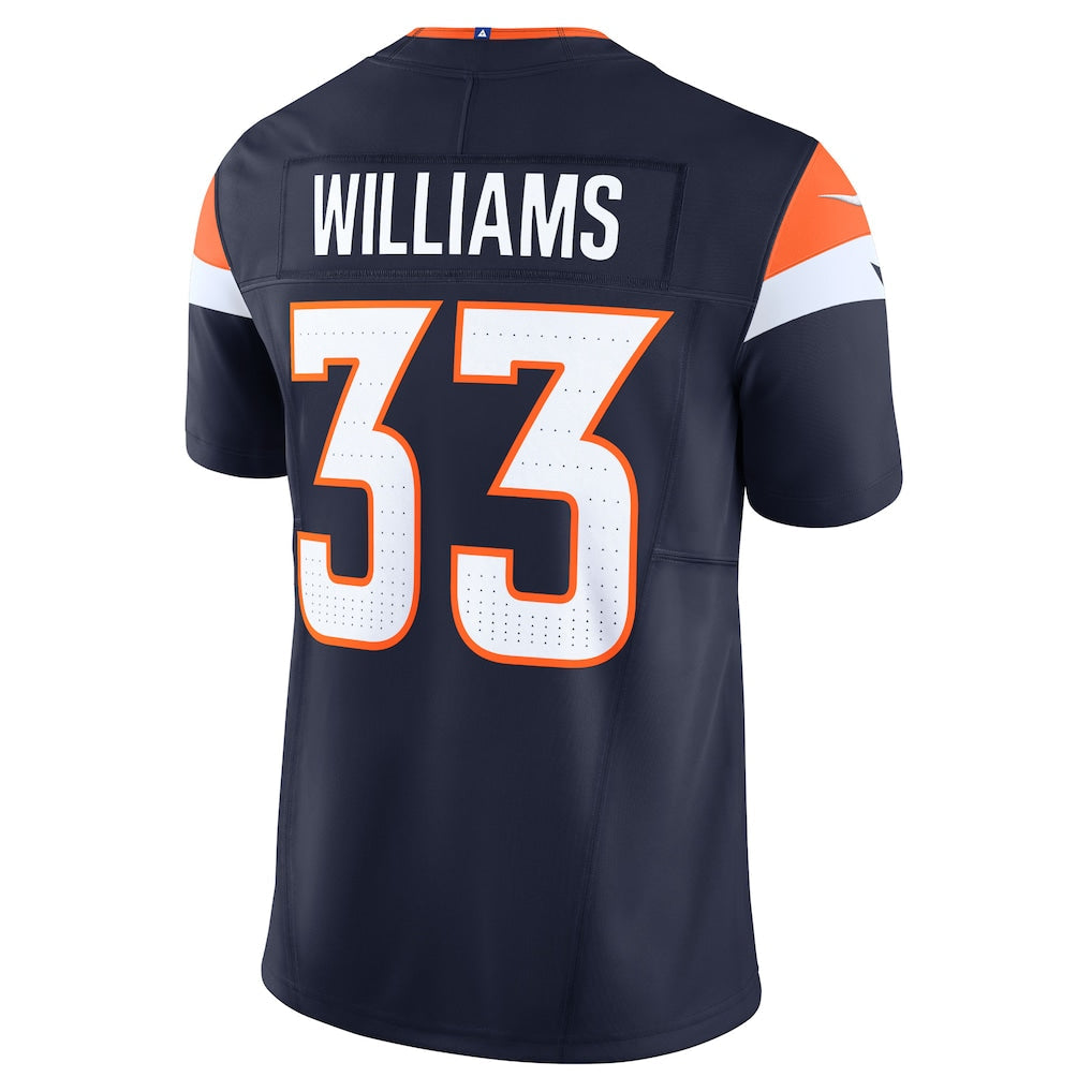 Elroe D.Broncos #33 Javonte Williams Navy Mile High Collection Vapor F.U.S.E. Limited Jersey