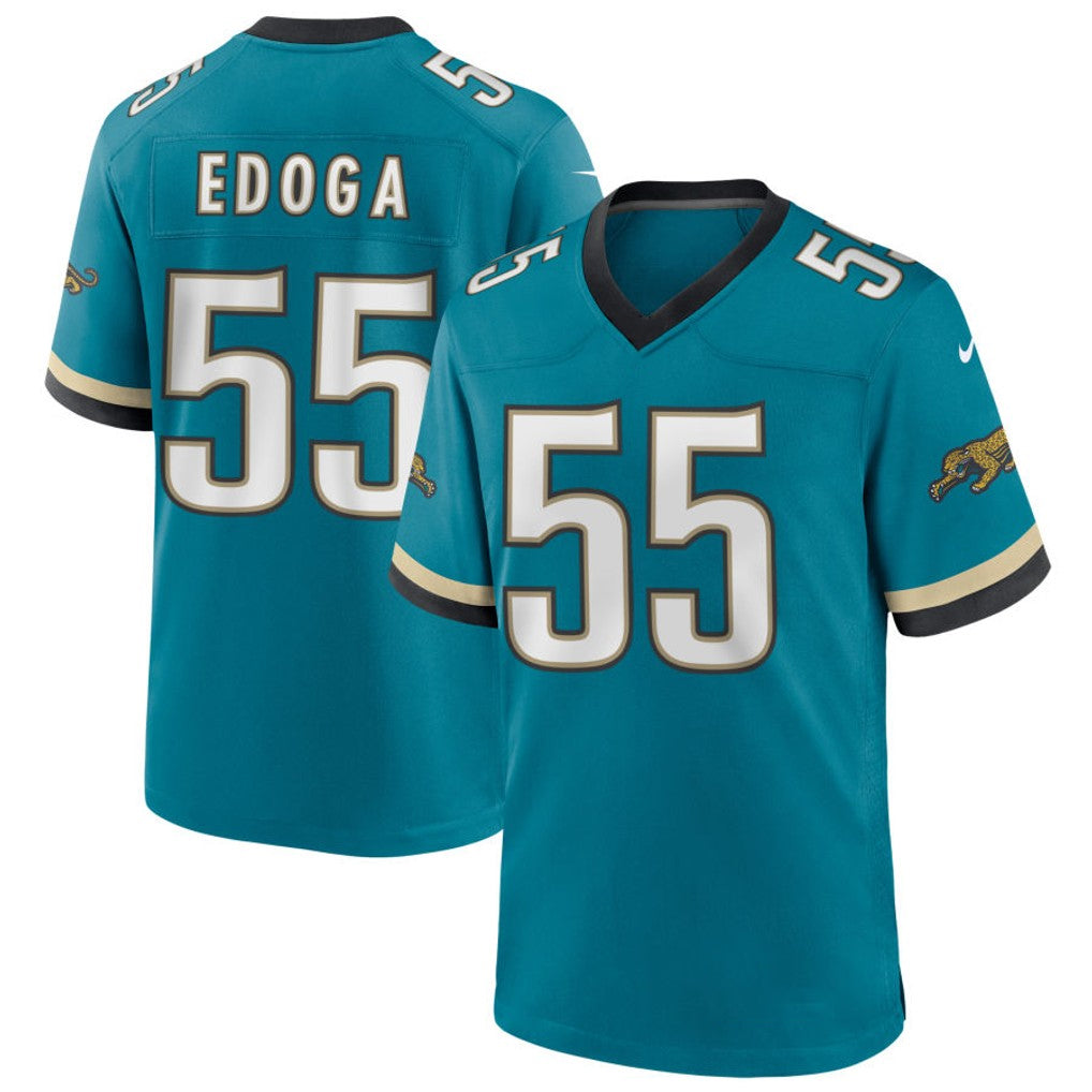 Elroe J.Jaguars #55 Chuma Edoga Teal Game Jersey