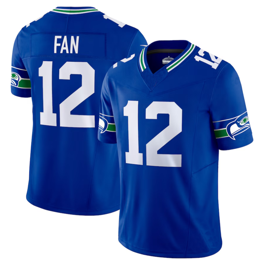 Elroe #12 12th Fan Player S.Seahawks Royal Vapor F.U.S.E. Limited Stitched Jerseys