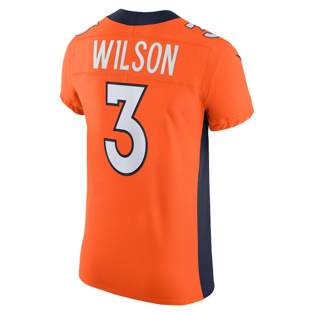 Elroe D.Broncos #3 Russell Wilson Orange Vapor Elite Jersey