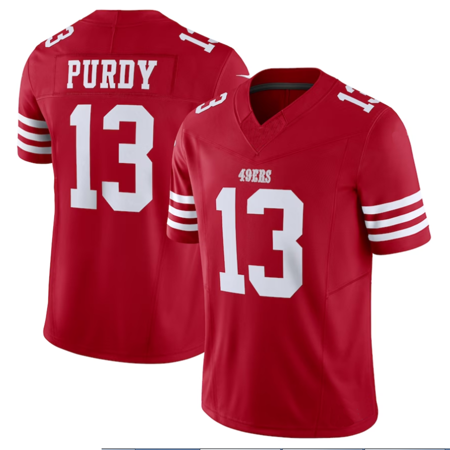 Elroe SF.49ers #13 Brock Purdy Player Scarlet Vapor F.U.S.E. Limited Stitched Jerseys