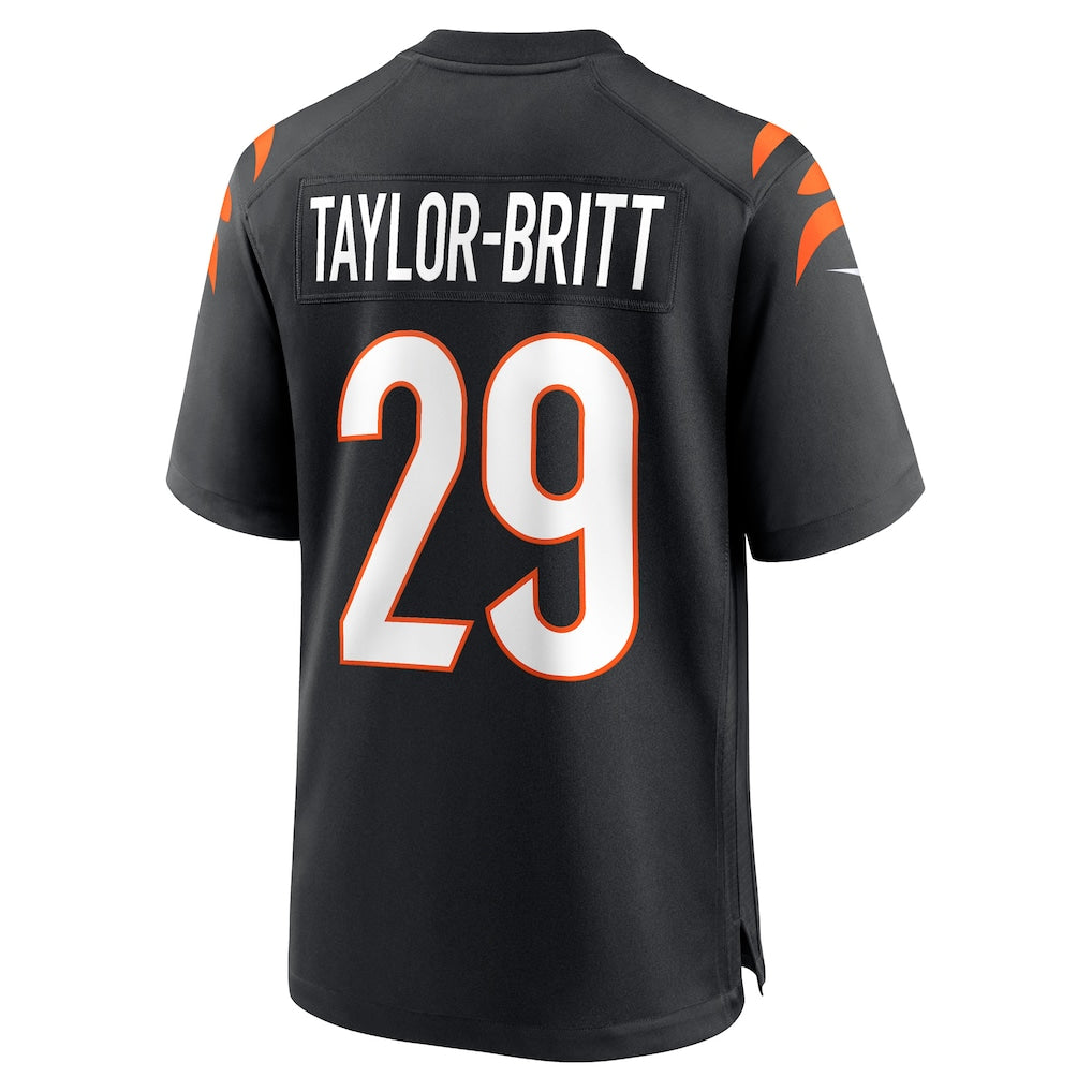Elroe C.Bengals #29 Cam Taylor-Britt Black Game Player Jersey