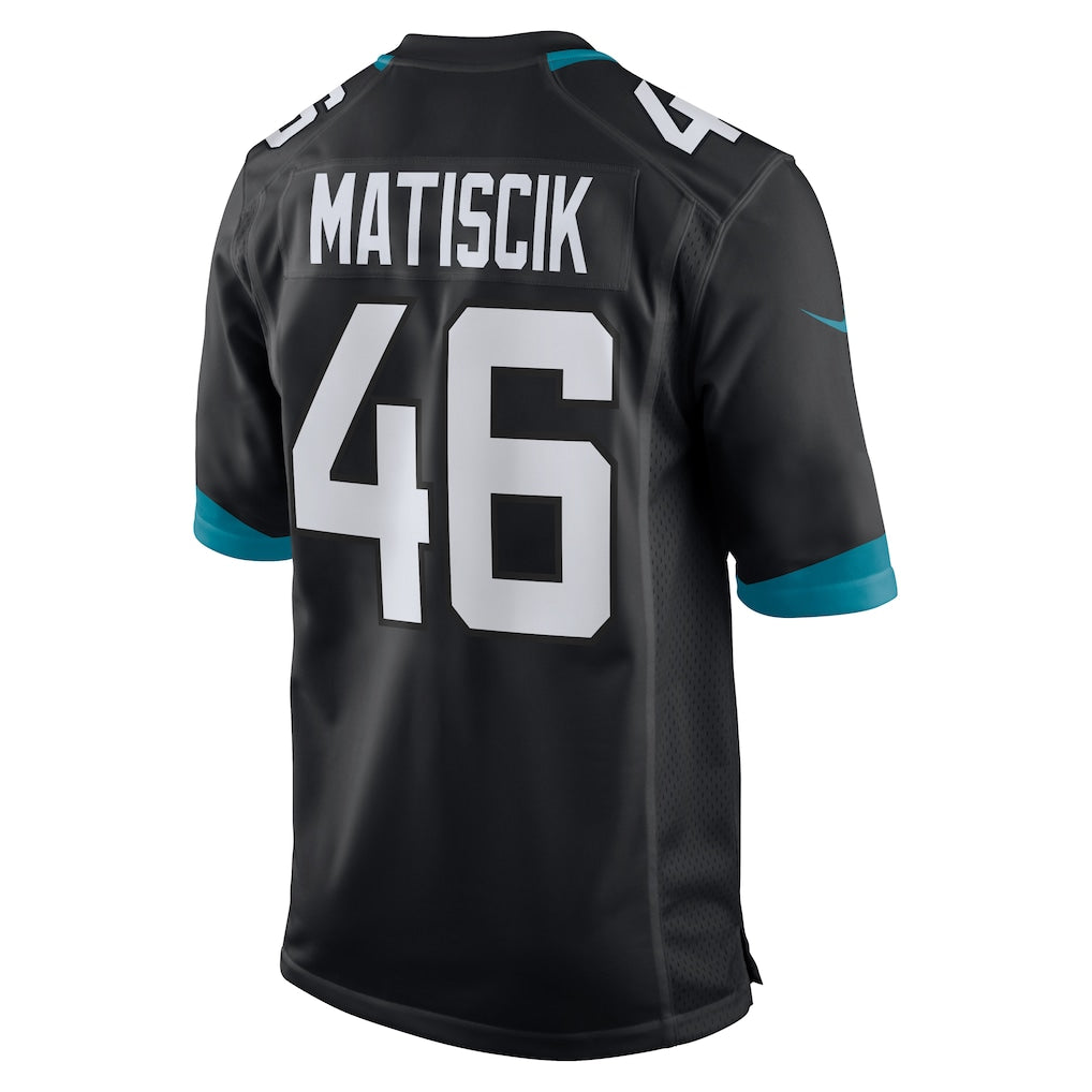 Elroe J.Jaguars #46 Ross Matiscik Black Alternate Game Jersey