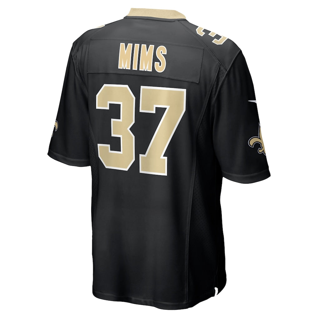 Elroe NO.Saints #37 Jordan Mims Black Team Game Jersey