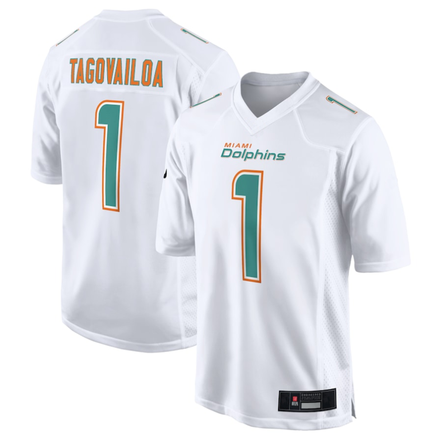 Elroe #1 Tua Tagovailoa Player M.Dolphins White Fashion Game Stitched Jerseys