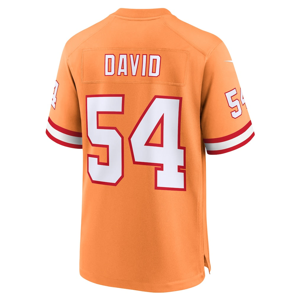 Elroe TB.Buccaneers #54 Lavonte David Orange Throwback Game Jersey