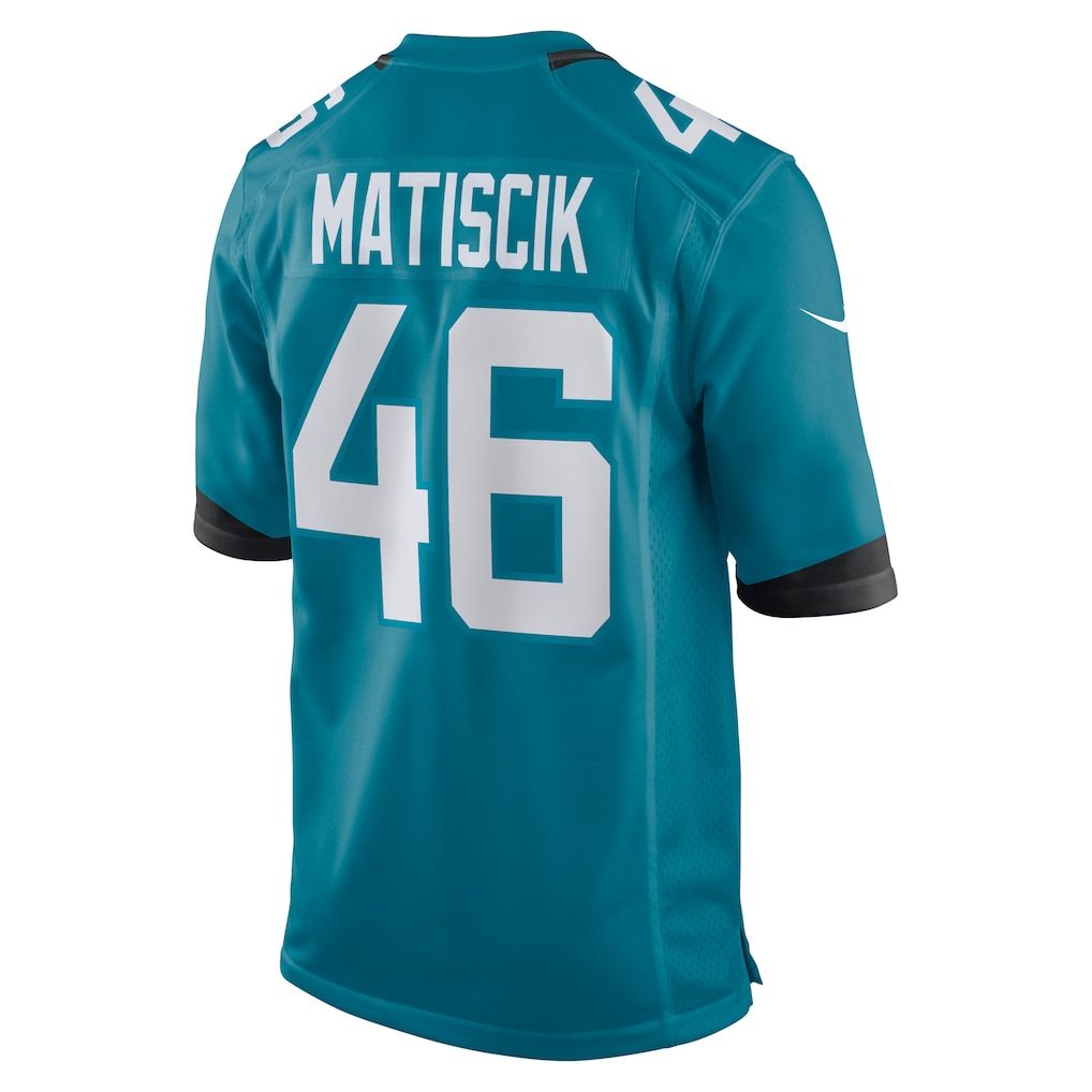 Elroe J.Jaguars #46 Ross Matiscik Teal Game Jersey