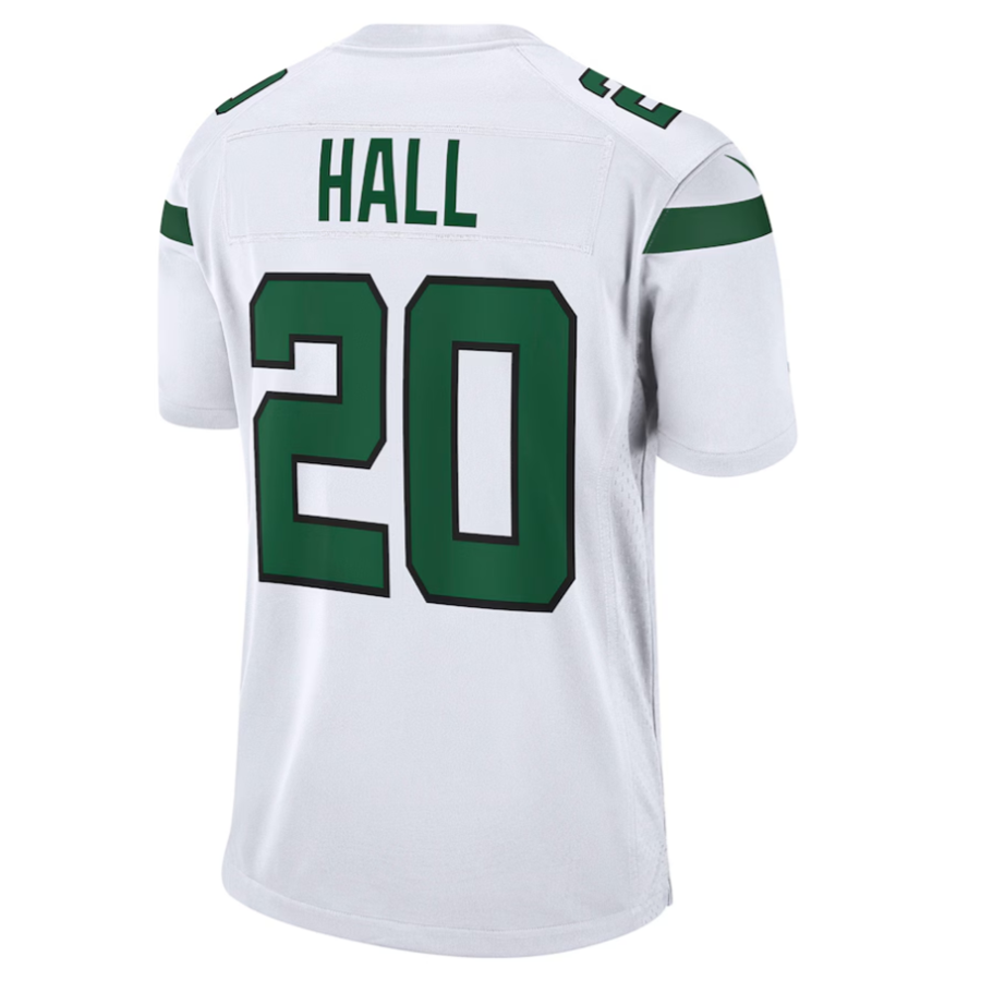 Elroe #20 Breece Hall Player NY.Jets White Away Game Stitched Jersey