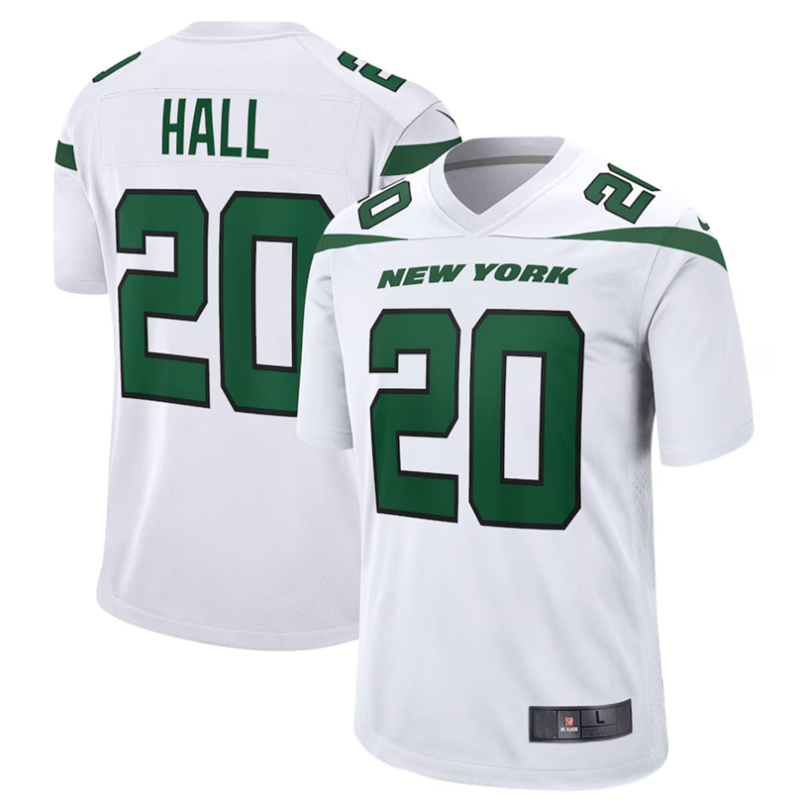 Elroe #20 Breece Hall Player NY.Jets White Away Game Stitched Jerseys