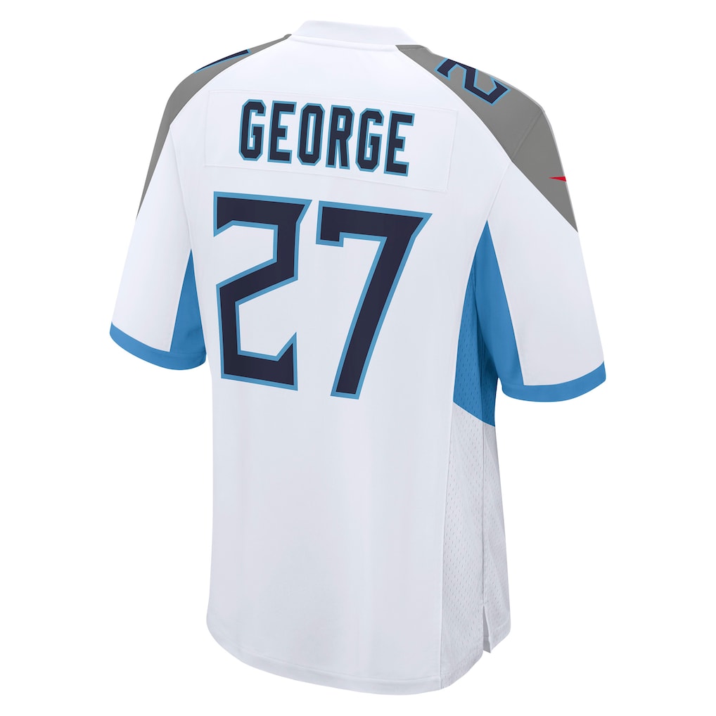 Elroe T.Titans #27 Eddie George White Retired Player Game Jersey