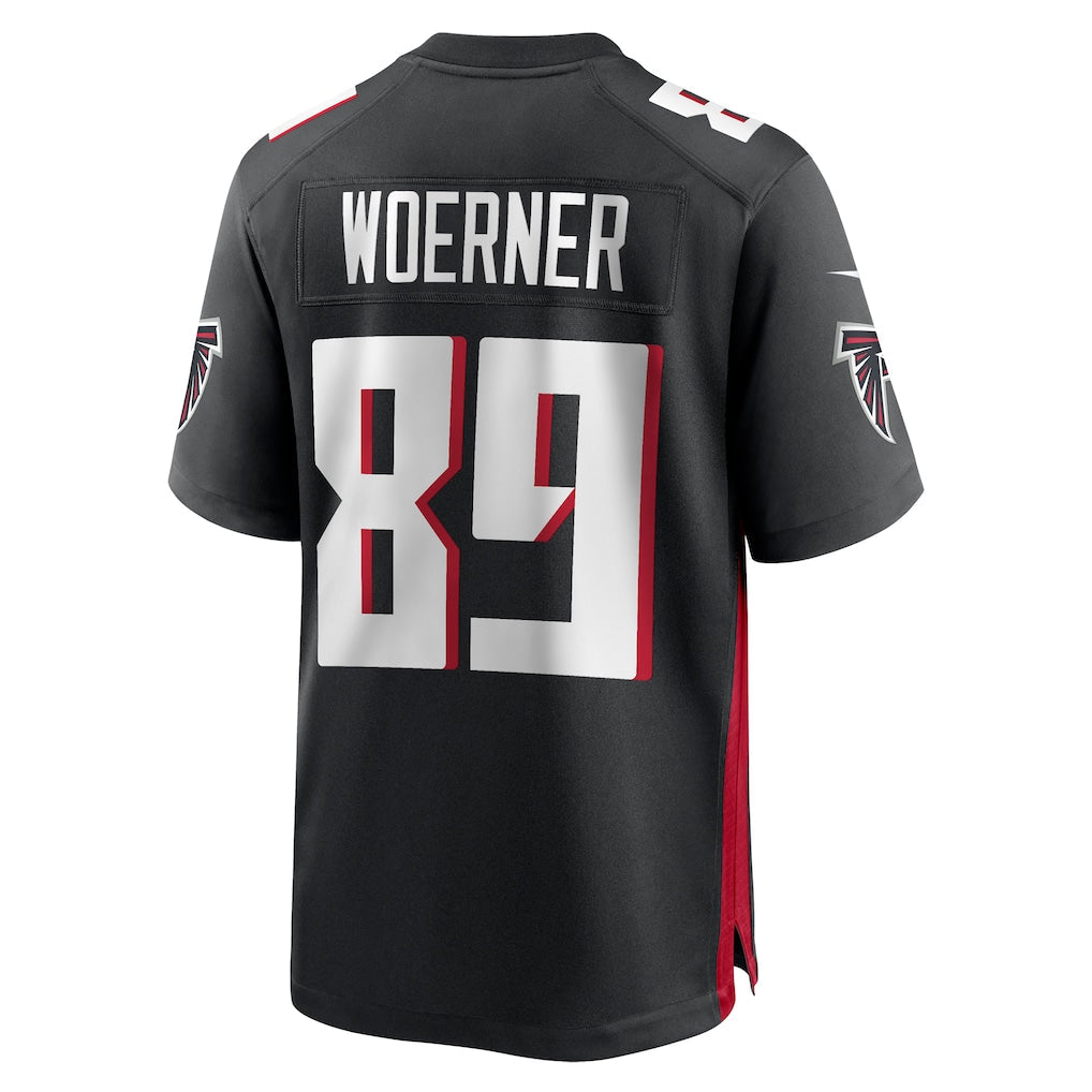 Elroe A.Falcons #89 Charlie Woerner Black Team Game Jersey