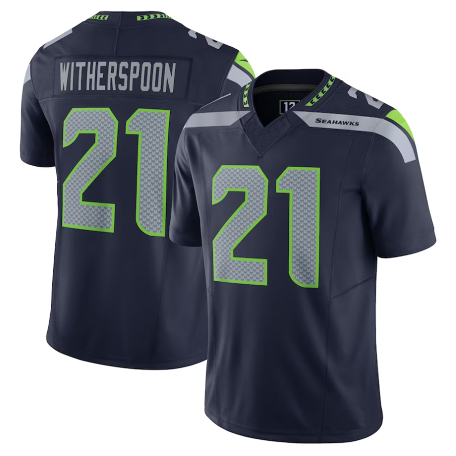 Elroe S.Seahawks #21 Devon Witherspoon Player Navy Vapor F.U.S.E. Limited Stitched Jerseys