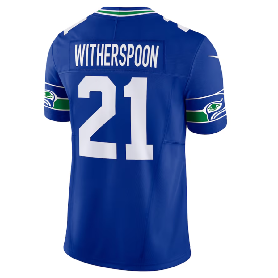 Elroe S.Seahawks #21 Devon Witherspoon Player Royal Alternate Vapor F.U.S.E. Limited Stitched Jerseys