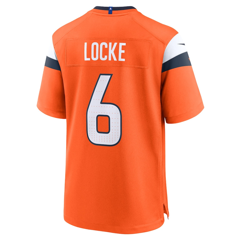 Elroe D.Broncos #6 P.J. Locke Orange  Team Game Jersey