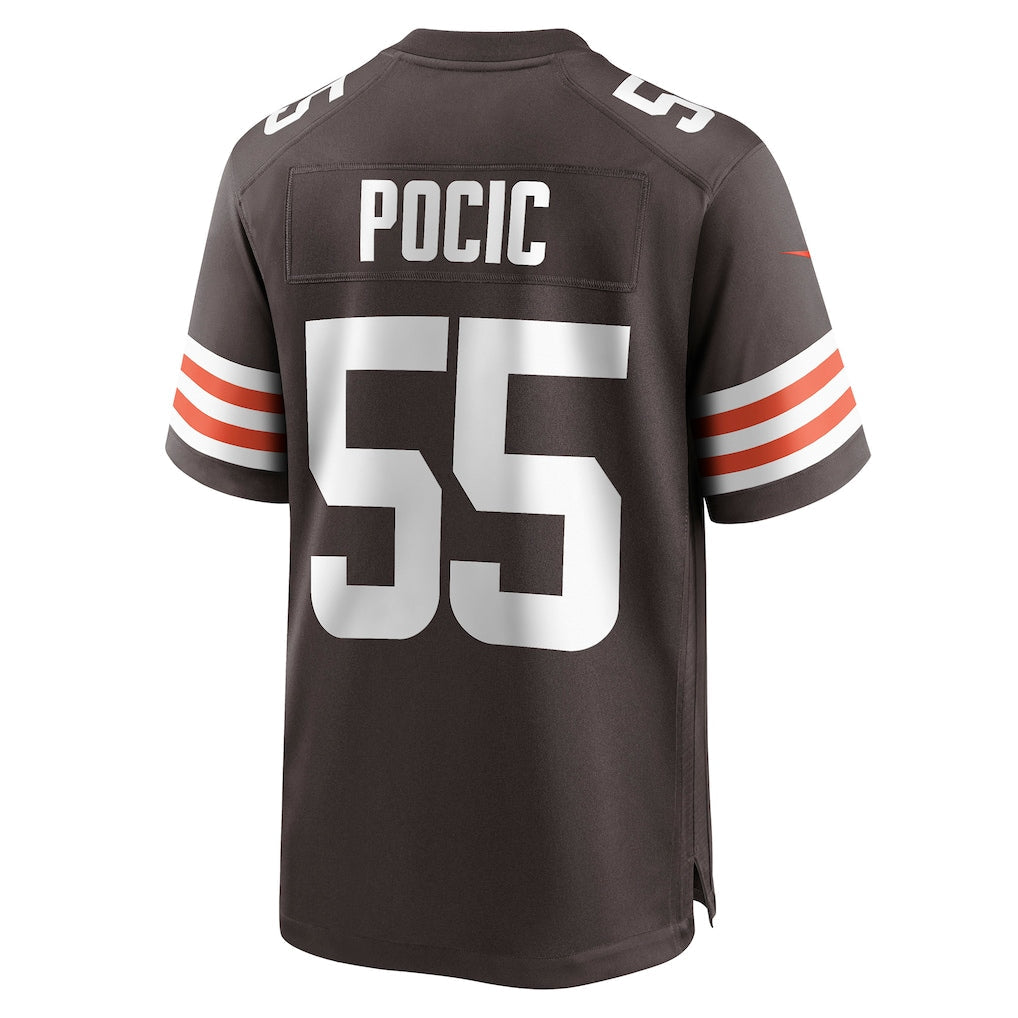 Elroe C.Browns #55 Ethan Pocic Brown Game Jersey