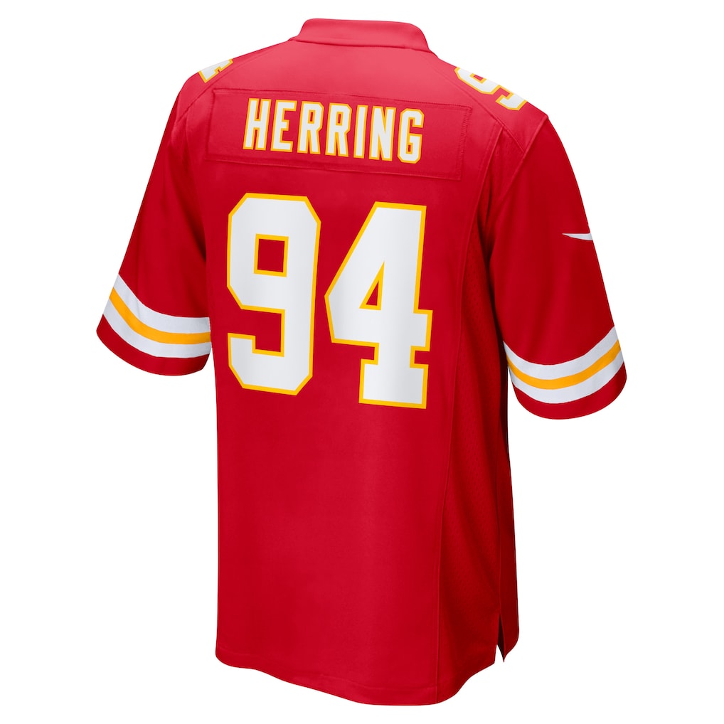 Elroe KC.Chiefs #94 Malik Herring Red Team Game Player Jersey