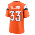 Elroe D.Broncos #33 Javonte Williams Orange Mile High Collection Game Jersey