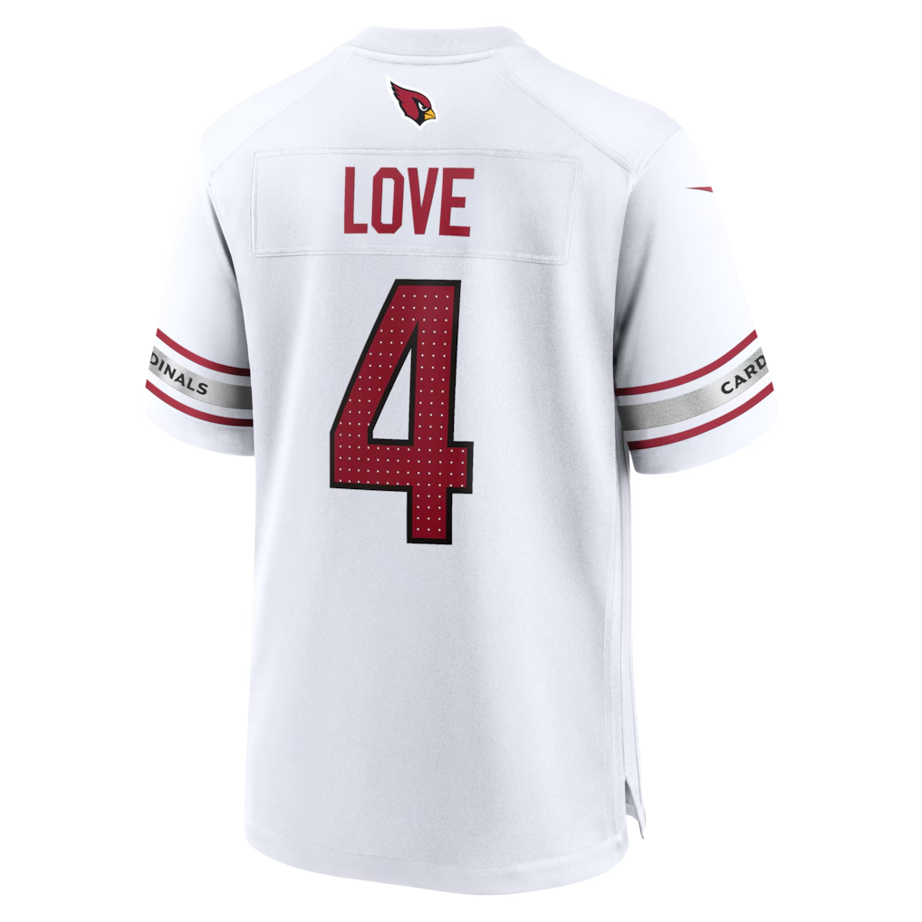 Elroe A.Cardinals #4 Jeremiyah Love White Game Player Stitched Jerseys