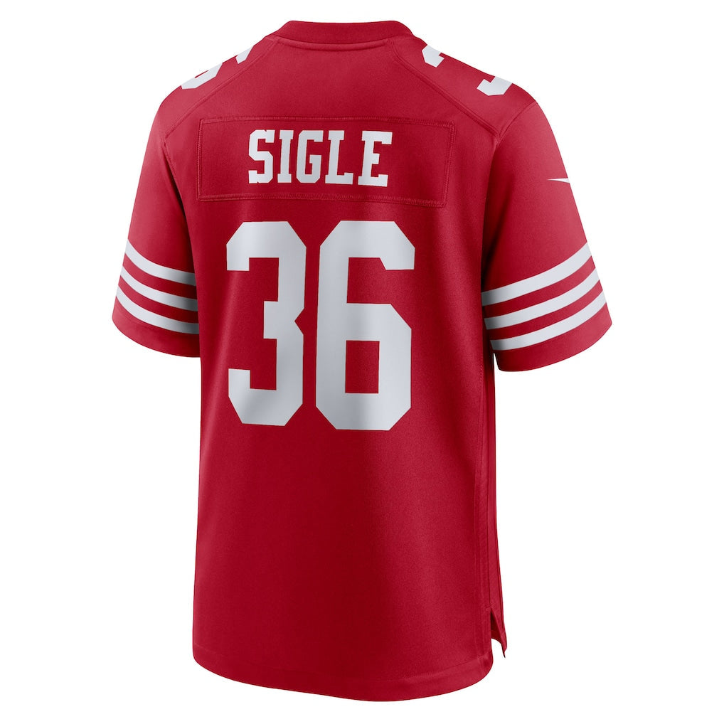 Elroe SF.49ers #36 Marques Sigle Scarlet Team Game Jersey