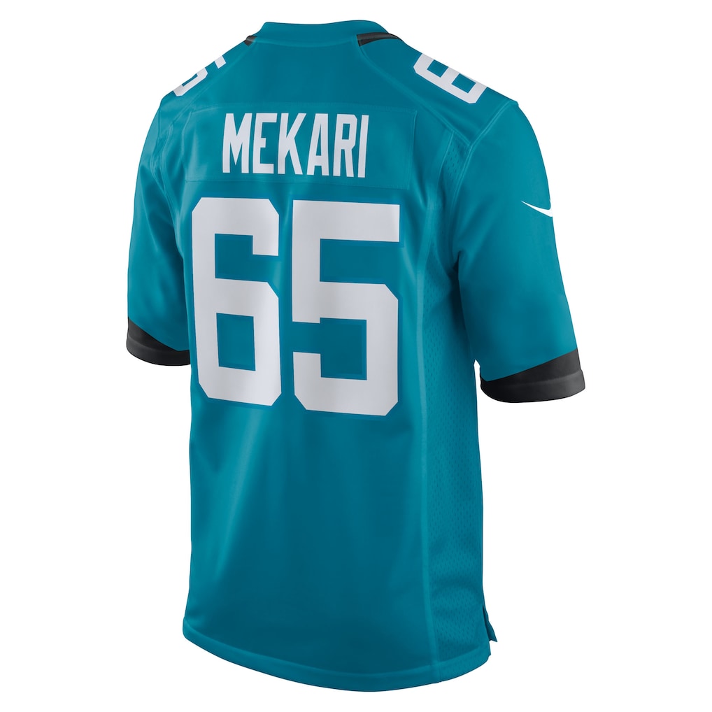 Elroe J.Jaguars #65 Patrick Mekari Teal Team Game Jersey