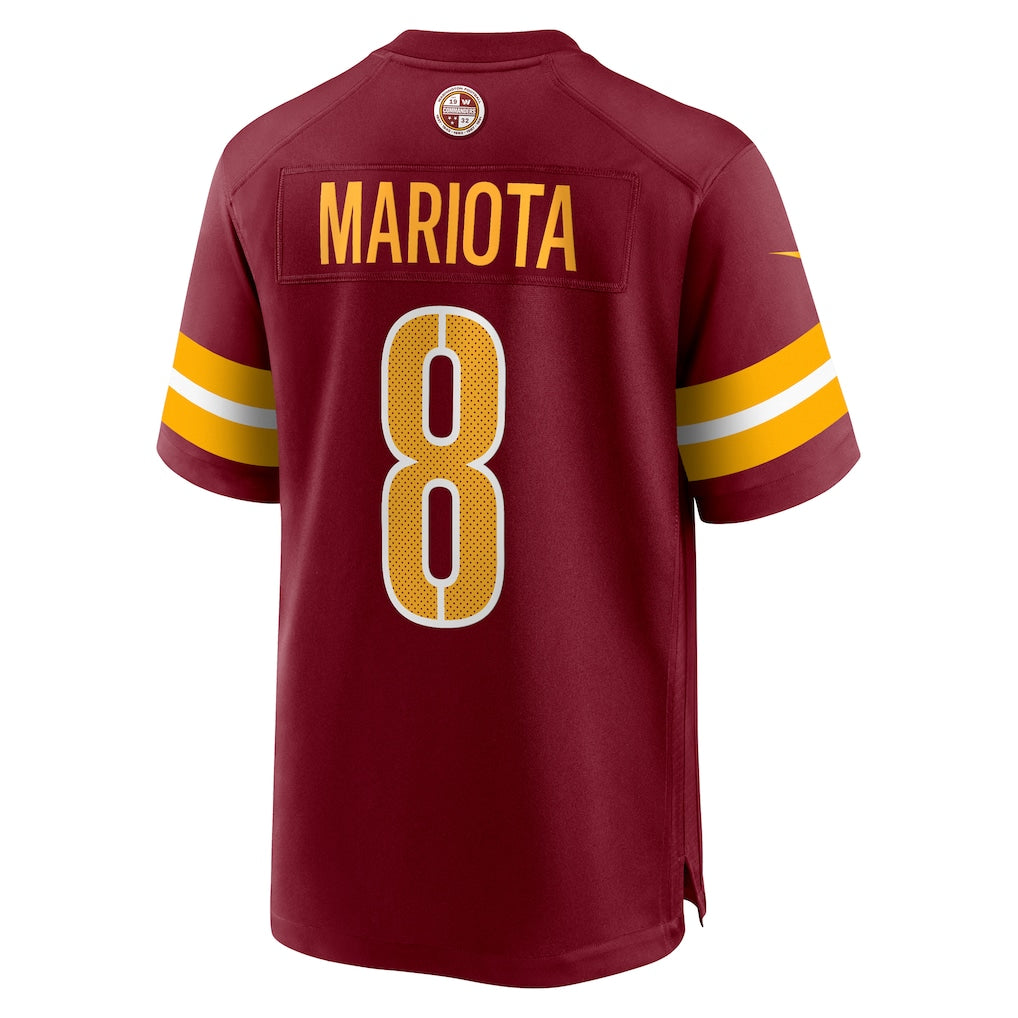 Elroe W.Commanders #8 Marcus Mariota Burgundy Team Game Jersey