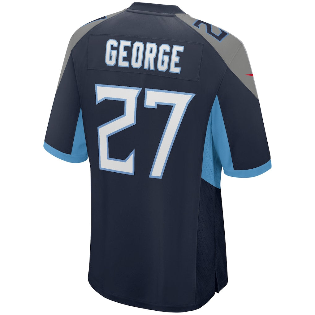 Elroe T.Titans #27 Eddie George Navy Game Retired Player Jersey
