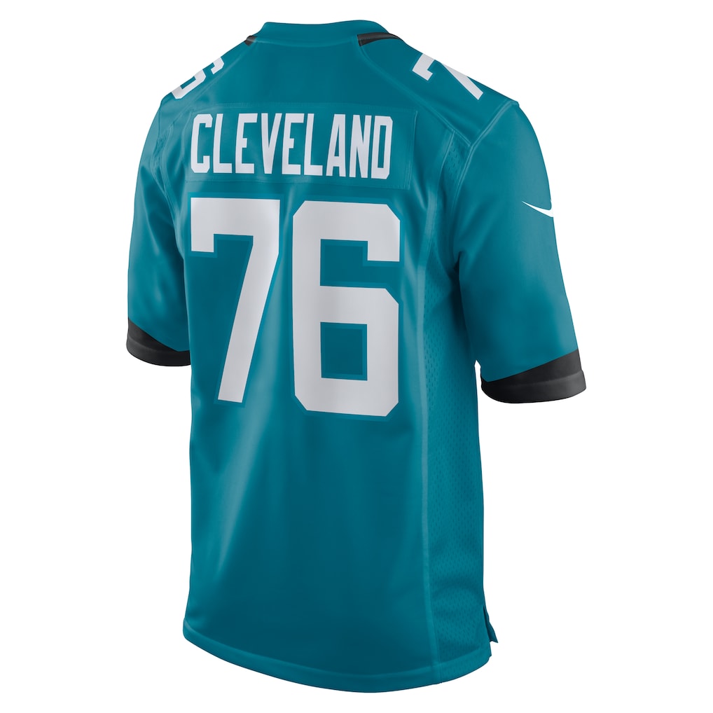 Elroe J.Jaguars #76 Ezra Cleveland Teal Game Jersey