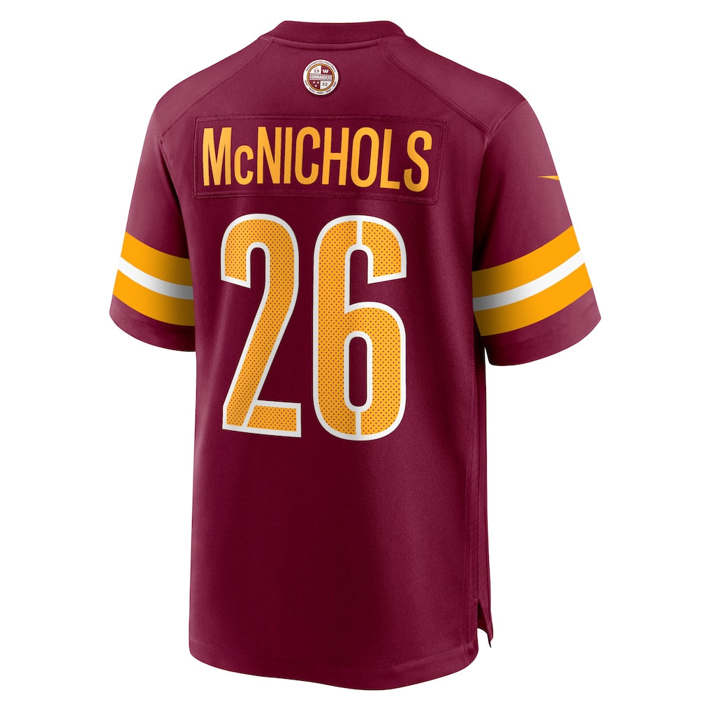 Elroe W.Commanders #26 Jeremy McNichols Burgundy Game Jersey