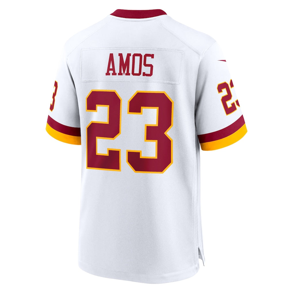 Elroe W.Commanders #23 Trey Amos White Game Super Bowl Era Jersey