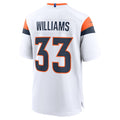Elroe D.Broncos #33 Javonte Williams White Mile High Collection Game Jersey