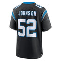 Elroe C.Panthers #52 DJ Johnson Black Game Jersey