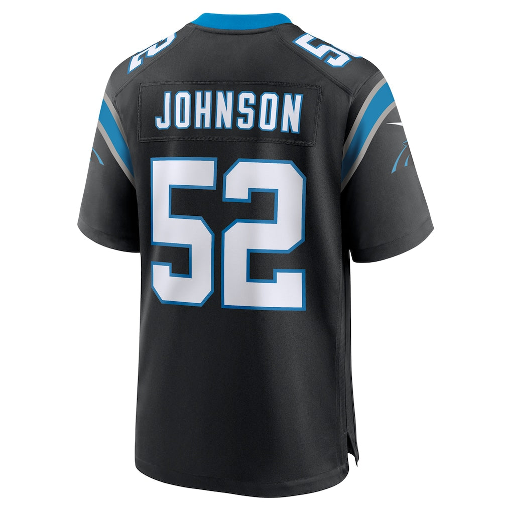 Elroe C.Panthers #52 DJ Johnson Black Game Jersey