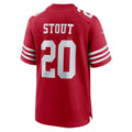 Elroe SF.49ers #20 Upton Stout Scarlet Team Game Jersey