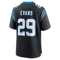 Elroe C.Panthers #29 Akayleb Evans Black Team Game Jersey