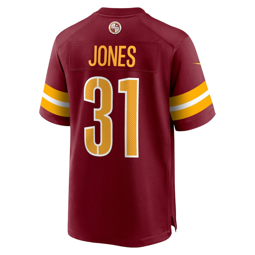 Elroe W.Commanders #31 Jonathan Jones Burgundy Team Game Jersey