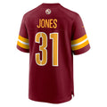 Elroe W.Commanders #31 Jonathan Jones Burgundy Team Game Jersey