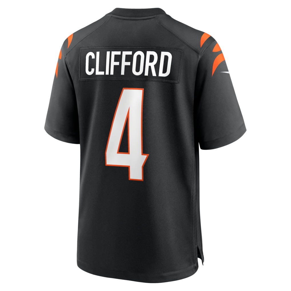 Elroe C.Bengals #4 Sean Clifford Black Team Game Jersey