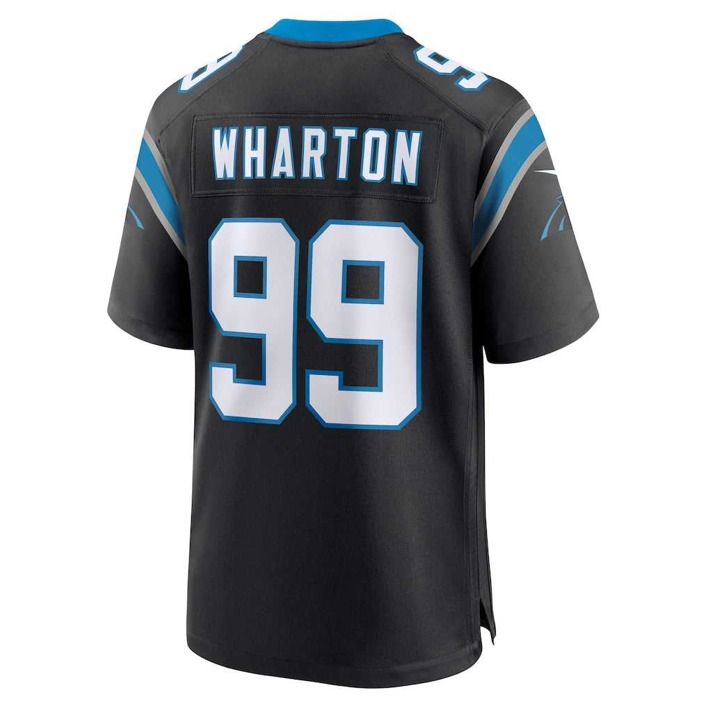Elroe C.Panthers #99 Tershawn Wharton Black Team Game Jersey
