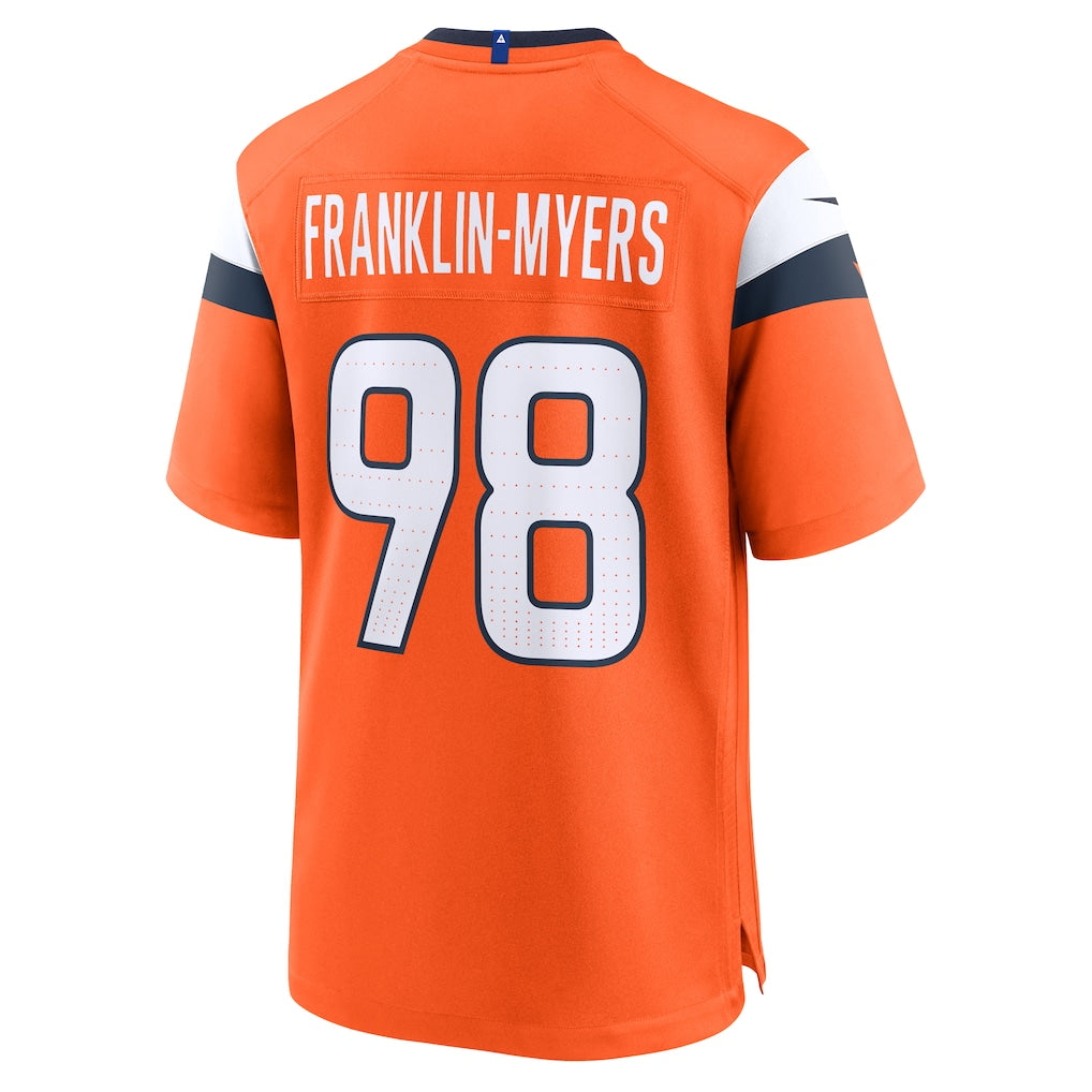 Elroe D.Broncos #98 John Franklin-Myers Orange Team Game Jersey